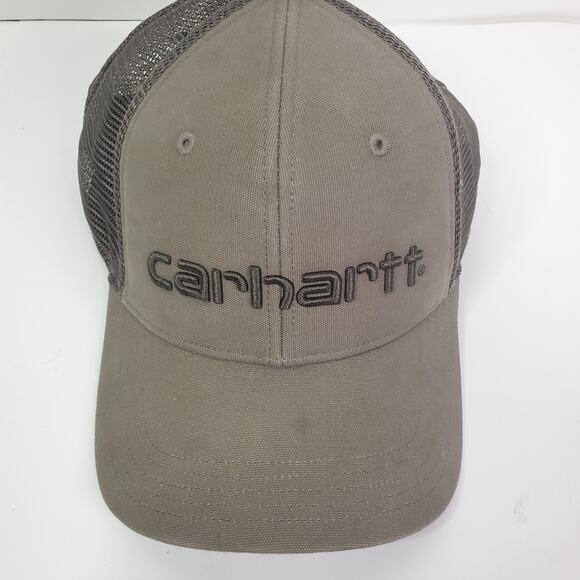 Carhartt Force Canvas Mesh-Back Logo Graphic SnapBack Trucker Hat Brown - Picture 2 of 5